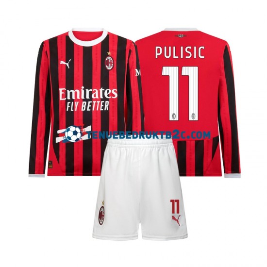 Thuisshirt AC Milan Christian Pulisic 11 Voetbalteneu Kinderen 2024-25 L-S