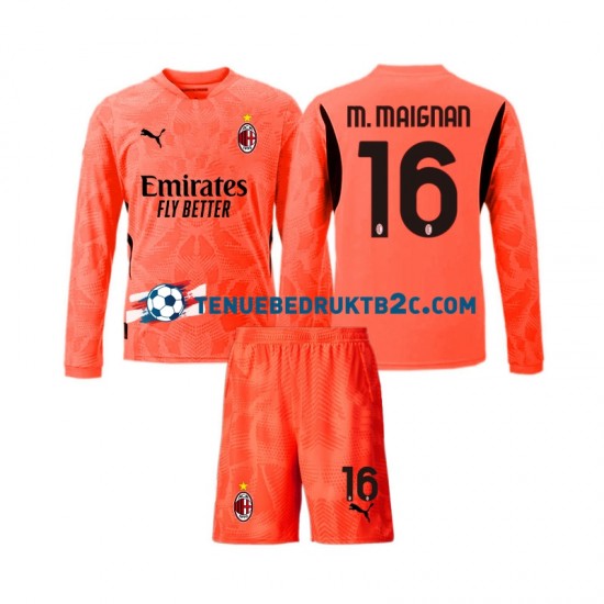 4de shirt AC Milan Keeper Mike Maignan 16 Voetbalteneu Kinderen 2024-25 L-S