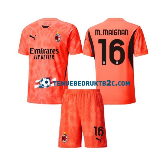 4de shirt AC Milan Keeper Mike Maignan 16 Voetbalteneu Kinderen 2024-25 S-S