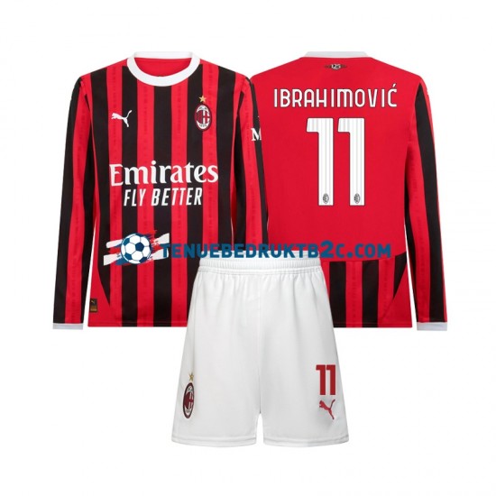 Thuisshirt AC Milan Ibrahimovic 11 Voetbalteneu Kinderen 2024-25 L-S