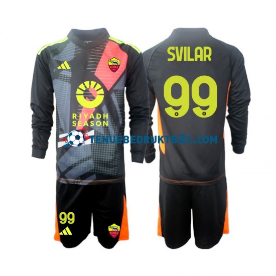 Thuisshirt AS Roma Keeper Mile Svilar 99 Voetbalteneu Kinderen 2024-25 L-S