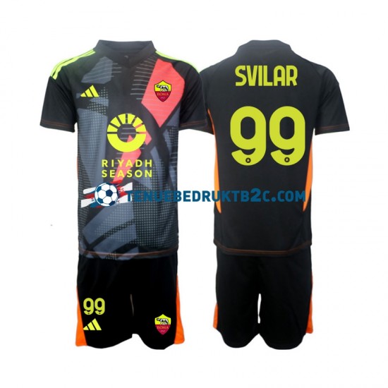 Thuisshirt AS Roma Keeper Mile Svilar 99 Voetbalteneu Kinderen 2024-25 S-S