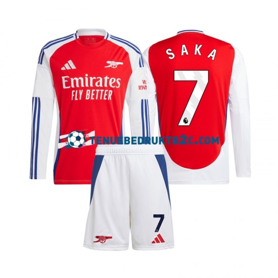 Thuisshirt Arsenal SAKA 7 Voetbalteneu Kinderen 2024-25 L-S