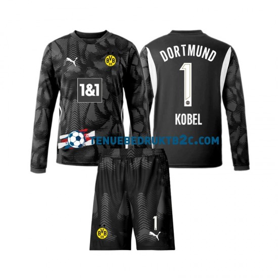 4de shirt Borussia Dortmund Keeper Gregor Kobel 1 Voetbalteneu Kinderen 2024-25 L-S