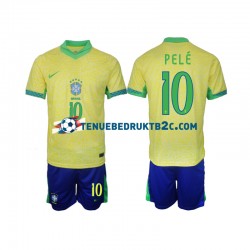 Thuisshirt Brazilië PELE 10 Voetbalteneu Kinderen 2024 S-S