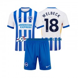 Thuisshirt Brighton Hove Albion WELBECK 18 Voetbalteneu Kinderen 2024-25 S-S