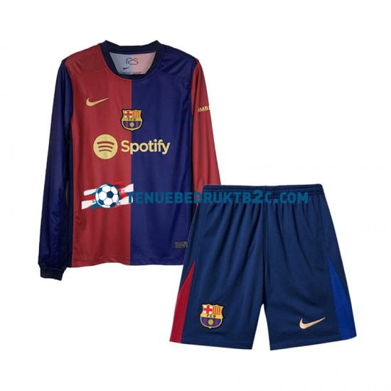 Thuisshirt FC Barcelona Voetbalteneu Kinderen 2024-25 L-S