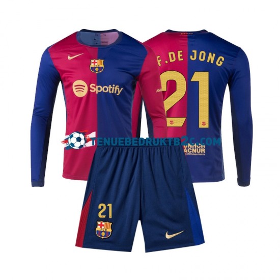 Thuisshirt FC Barcelona Frenkie de Jong 21 Voetbalteneu Kinderen 2024-25 L-S