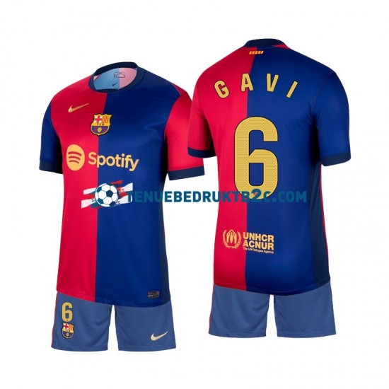 Thuisshirt FC Barcelona Gavi 6 Voetbalteneu Kinderen 2024-25 S-S