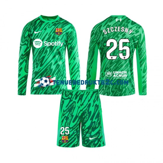 Thuisshirt FC Barcelona Keeper Wojciech Szczesny 25 Voetbalteneu Kinderen 2024-25 L-S