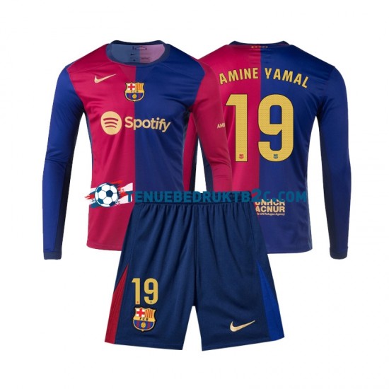 Thuisshirt FC Barcelona Lamine Yamal 19 Voetbalteneu Kinderen 2024-25 L-S