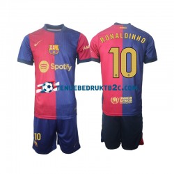 Thuisshirt FC Barcelona Ronaldinho 10 Voetbalteneu Kinderen 2024-25 L-S