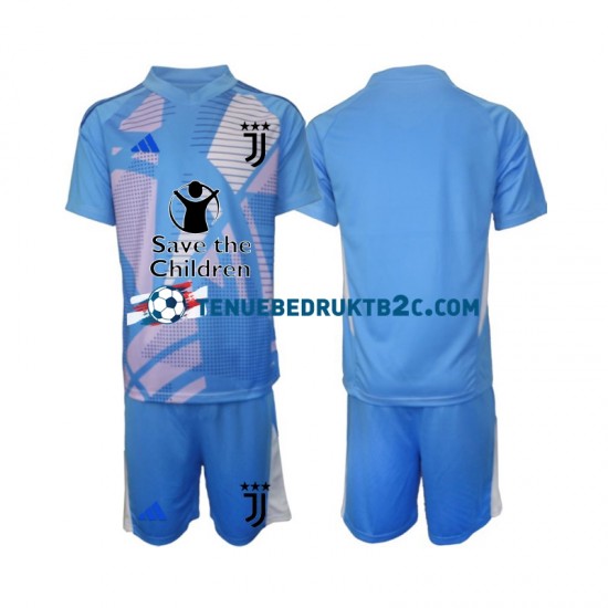 Thuisshirt Juventus Keeper Voetbalteneu Kinderen 2024-25 S-S Blauw