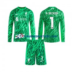 Uitshirt Liverpool Keeper Alisson Becker 1 Voetbalteneu Kinderen 2024-25 L-S