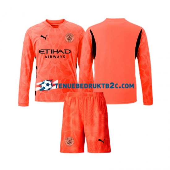 Uitshirt Manchester City Keeper Voetbalteneu Kinderen 2024-25 L-S