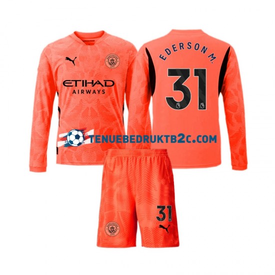 Uitshirt Manchester City Keeper Ederson Moraes 31 Voetbalteneu Kinderen 2024-25 L-S