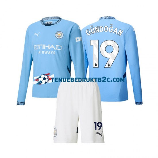 Thuisshirt Manchester City Gundogan 19 Voetbalteneu Kinderen 2024-25 L-S