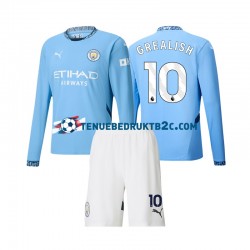 Thuisshirt Manchester City Jack Grealish 10 Voetbalteneu Kinderen 2024-25 L-S