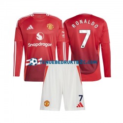 Thuisshirt Manchester United Cristiano Ronaldo 7 Voetbalteneu Kinderen 2024-25 L-S