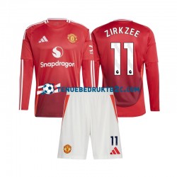 Thuisshirt Manchester United Joshua Zirkzee 11 Voetbalteneu Kinderen 2024-25 L-S
