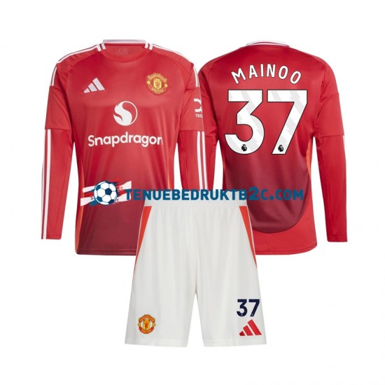 Thuisshirt Manchester United Kobbie Mainoo 37 Voetbalteneu Kinderen 2024-25 L-S