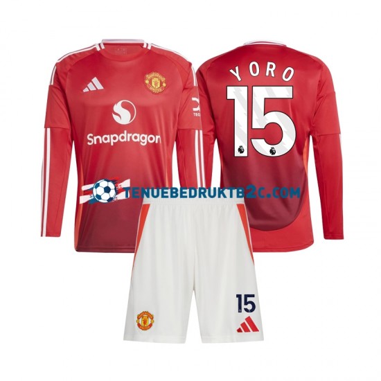 Thuisshirt Manchester United Leny Yoro 15 Voetbalteneu Kinderen 2024-25 L-S