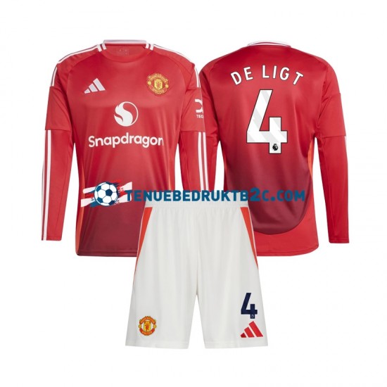 Thuisshirt Manchester United Matthijs de Ligt 4 Voetbalteneu Kinderen 2024-25 L-S