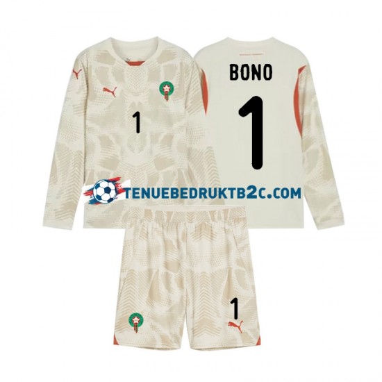 Uitshirt Marokko Keeper Yassine Bounou 1 Voetbalteneu Kinderen 2024 L-S