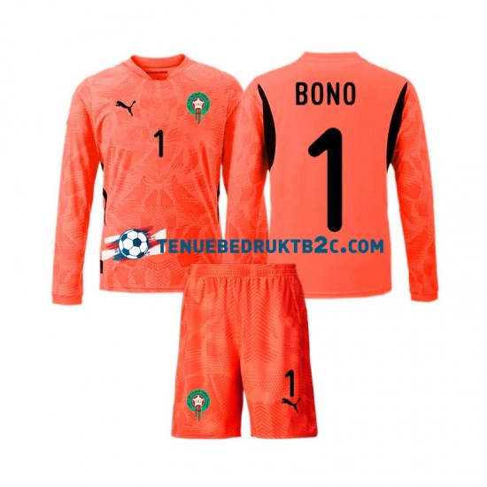 Thuisshirt Marokko Keeper Yassine Bounou 1 Voetbalteneu Kinderen 2024 L-S