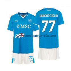 Thuisshirt Napoli Khvicha Kvaratskhelia 77 Voetbalteneu Kinderen 2024-25 S-S