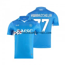 Thuisshirt Napoli Khvicha Kvaratskhelia 77 Mannen 2024-25 S-S