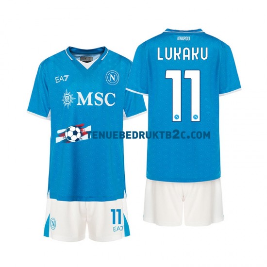 Thuisshirt Napoli Lukaku 11 Voetbalteneu Kinderen 2024-25 S-S