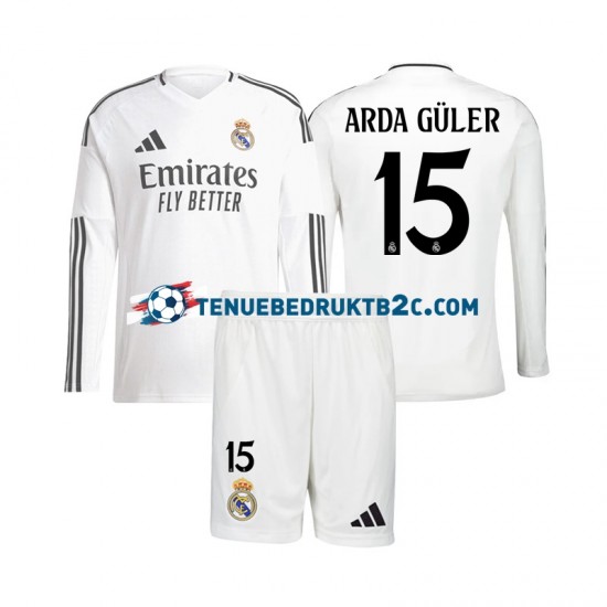 Thuisshirt Real Madrid Arda Guler 15 Voetbalteneu Kinderen 2024-25 L-S