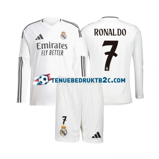 Thuisshirt Real Madrid Cristiano Ronaldo 7 Voetbalteneu Kinderen 2024-25 L-S