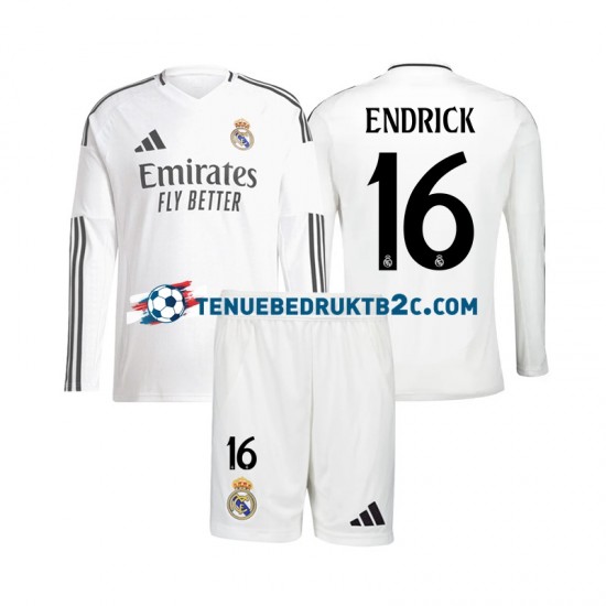 Thuisshirt Real Madrid Endrick 16 Voetbalteneu Kinderen 2024-25 L-S