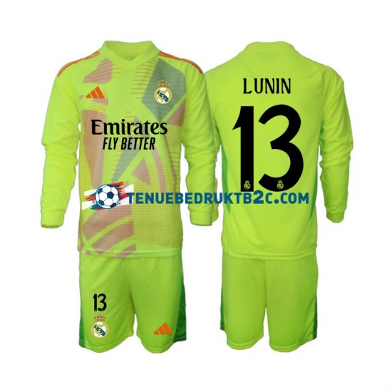 4de shirt Real Madrid Keeper Lunin 13 Voetbalteneu Kinderen 2024-25 L-S