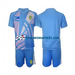 Uitshirt Zweden Keeper Voetbalteneu Kinderen 2024 S-S Blauw